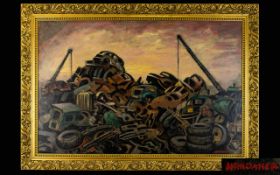 James Hardaker (British 1901 - 1991) Original Oil On Board Untitled 1975 Framed oil on board