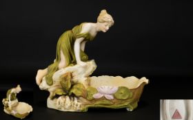 Art Nouveau Royal Dux Bohemia Fine Quality Hand Painted and IMpressive Porcelain Figural Centre