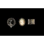 Small Mixed Lot comprising Continental silver scarf clip,