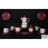 Carltonware Art Deco Stunning And Very Unique Much Sought After Lustre Pottery 13 Piece Coffee Set