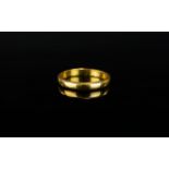 22ct Gold Wedding Band. 2.5 grams. Ring Size J.