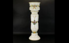 Large Italian Style Jardiniere Floor standing planter of cylindrical form with attached fluted