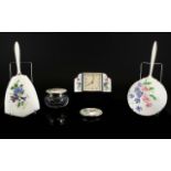 Smiths Top Quality Silver And Guilloche Enamel 8 Day Table Clock Sweet Peas Design. 5.