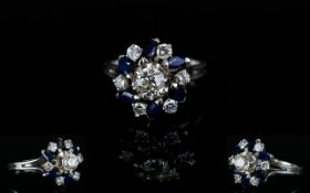 18ct White Gold Diamond and Sapphire Dre