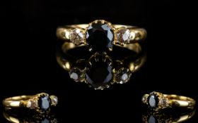 18ct Yellow Gold Diamond and Sapphire Se