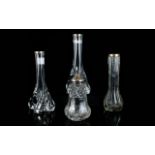 Pair of Clear Molded Glass Vases with si