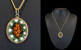 Millefiori Pendant and Chain Oval pendan