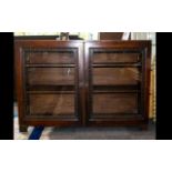 19th Century Bookcase Campaign Style Bookcase With Cast Iron Handles. Height 34 Inches. Width 48