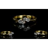 18ct Gold 4 Stone Diamond Set Dress Ring, The Four Diamonds of Superb Colour and Clarity.