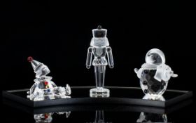 Swarovski Crystal Figures ( 3 ) In Total. Comprises 1/ Puppet Clown. Designer Gabrielle Stamey. No