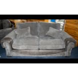 A Pair of Very Large Contemporary Three Seater Sofas Complete with matching scatter cushions,