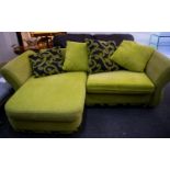 A Large Contemporary Corner/Modular Sofa plush chenille sofa with integrated chaise,