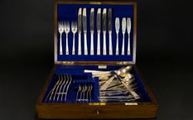 Oak Cased Canteen Of Cutlery