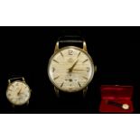 Smiths - Delux Quality 15 Jewels Mechanical Gents 9ct Gold Circular Cased Wrist Watch,