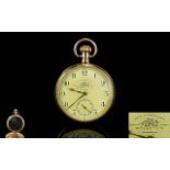 Thomas Russell & Sons 9ct Gold Open Faced Pocket Watch.