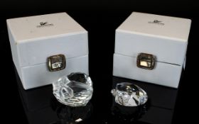 Swarovski Crystal Ornaments ( 2 ) In Total. Both In Original Inner Box. One In the Shape of a