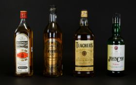 Whisky Interest. Four Bottles Of Unopened Whisky Comprising Grants 100 US Proof, Teachers, John