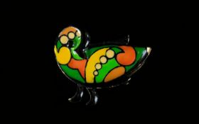 A Vintage Brooch By Eisenberg A 1930's enamel and gold tone brooch in the form of a bird. Designer