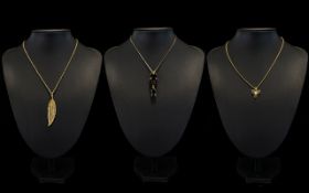 Pilgrim Danish Designer Jewellery Three Gold Tone Necklaces A collection of statement necklaces,