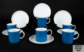 Susie Cooper Wedgwood Six Demitasse Coffee Cans Bone china espresso cups and matching saucers in '
