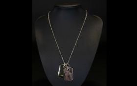 Emperio Armani Designer Dog Tag Necklace. The chain 20 inches in length.