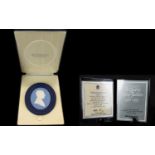 Wedgwood Portrait Medallion The Duke Of Edinburgh Ltd 1000 No 143. Silver Jubilee 1952 -1977. Pale