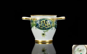 James Macintyre William Moorcroft Signed Tube lined Twin Handle Cup ' Jardiniere ' c.1902. '