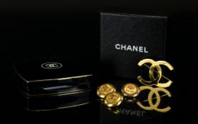 Chanel Limited Edition Refillable Powder Compact And Associated Chanel Items Five pieces in total