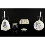 Smiths Top Quality Silver And Guilloche Enamel 8 Day Table Clock Sweet Peas Design. 5.5 inches