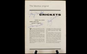 The Crickets + Bobby Vee Autograph In 1960's UK Tour Programme ( 4 )