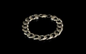 Heavy Silver Curb Bracelet. Total weight 46 grams.