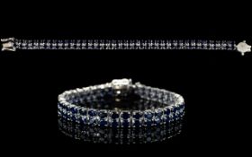 Sapphire Two Row Tennis Bracelet,