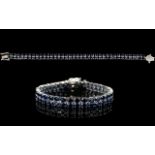 Sapphire Two Row Tennis Bracelet,