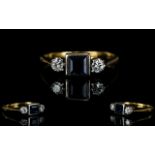 18ct Gold and Platinum Sapphire and Diamond Set Dress Ring.