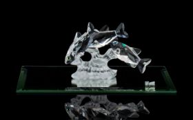 Swarovski Silver Crystal Figure - South Sea Group ' Three South Sea Fish ' No 7644 857 000. Designer