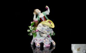 Chelsea Style Nice Quality Hand Painted Porcelain Figure. c.