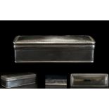 George V Nice Quality Silver Lidded Rectangular Box, with Greek Key Borders, Otherwise of Plain