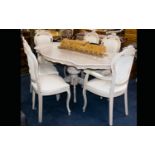 Italian Made French Style Painted Dining Suite Shabby chic dining suite comprising shaped oval