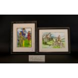 Equestrian Interest, framed print, Signed In Pencil Mark Huskinson. Together With 1 Other, Both