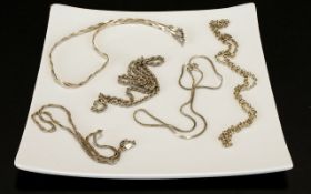 A Collection of Silver Necklaces Five in total to include,