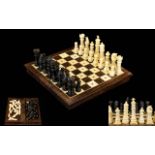 Antique - Miniature Travelling Pocket Size Ivory Chess Set.