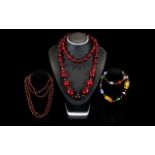 Three Vintage Bead Necklaces A varied collection, each in good condition. Comprises, a long