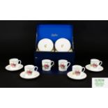 Shelley Fine Bone China Boxed Set Of Six Demitasse In Floral Posy Pattern Perfect, unused condition,