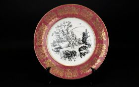 Royal Staffordshire Plate by Clarice Cliff Picture by Eve Elliot, central panel depicts a
