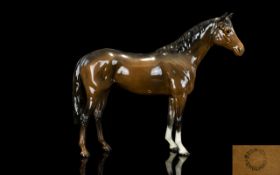 Beswick Horse Figure ' Large Hunter ' Brown Colour way. Model No 1734. Designer A. Gredington.