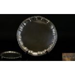 Edwardian Period Circular Silver Footed Salver with Piecrust Borders.