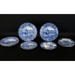 Midwinter Landscape Pattern Assorted Pieces (8) eight in total Circa 1950's. Also includes (6) six