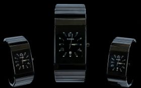 Rado Date-Just Diastar Gents Hi-Tech Black Ceramic Wrist Watch.