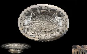 Victorian Period Wonderful Quality Solid Silver Footed Shallow Footed Dish,