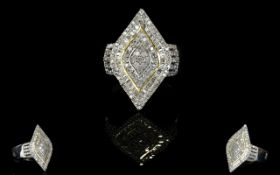Diamond Navette Shape Ring,